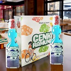 Blueberry Flavoured Genki Ramune Soda - 200Ml (Pack Of 2 Bottles)
